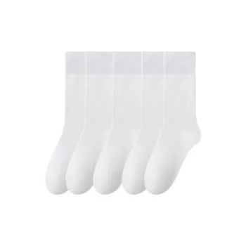 Cheemy Free Mid Calf Socks Women's 5 Pack White