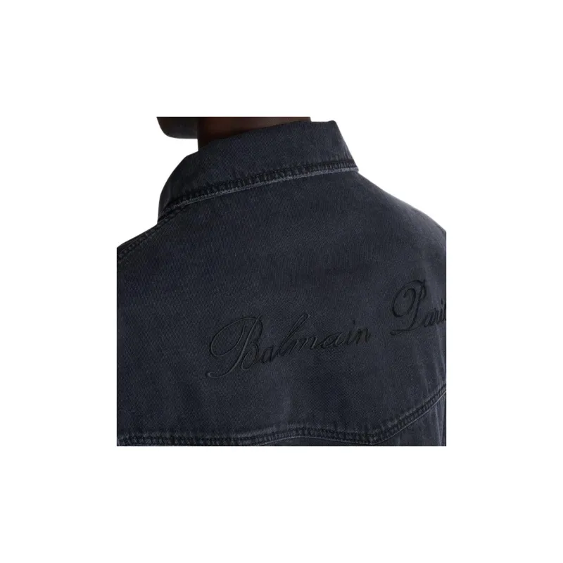 BALMAIN Distressed Denim Jacket-5