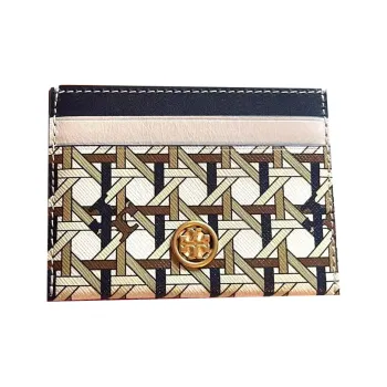 TORY BURCH Robinson Cow Leather Card Holder Women's Ivory White