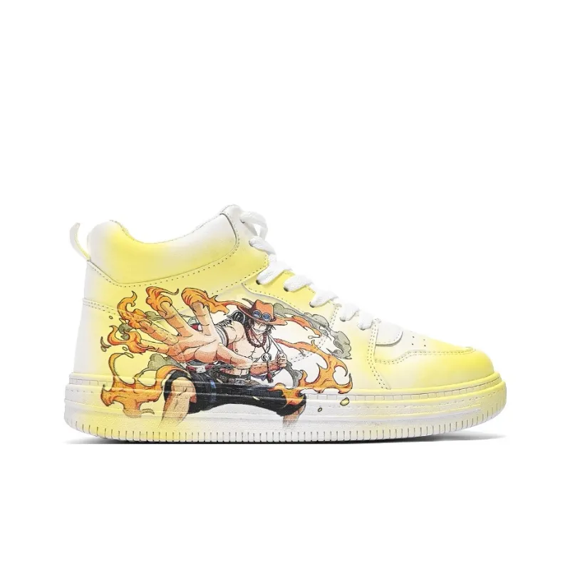 DM High Top Skateboard Shoes Unisex Painted-1