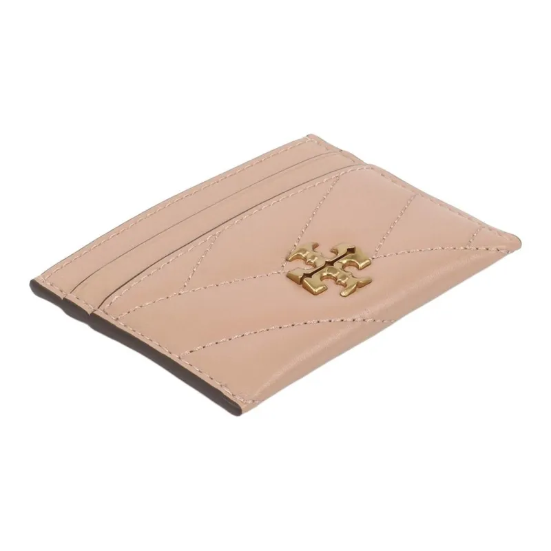 TORY BURCH Kira Herringbone Quilted Leather Card Holder Women's Beige-2