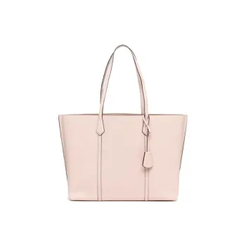 TORY BURCH Perry Litchi Grain Leather Tote Bag Shopping Bag One Shoulder Handbag Large Size Women's Pink