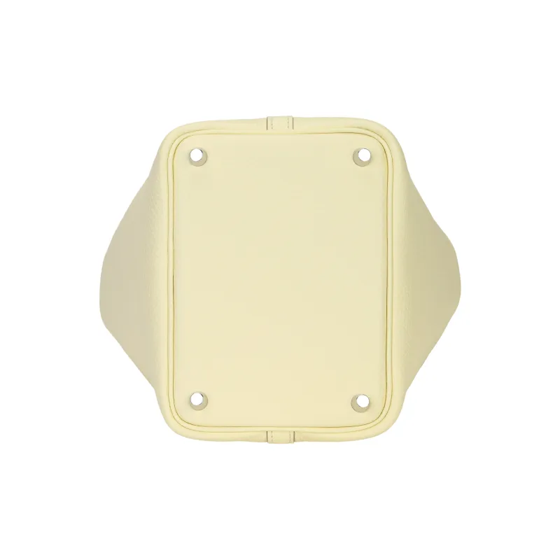 HERMES Picotin Clemence Bullock Leather Basket Bag Handbag Bucket Bag Unisex Milton Yellow-3
