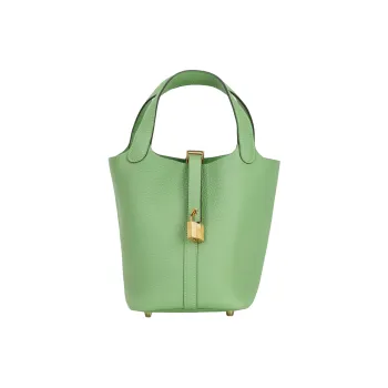 HERMES Picotin Maurice Bullock Leather Basket Bag Bucket Bag Handbag Women's 3I Vert Criquet Avocado Green
