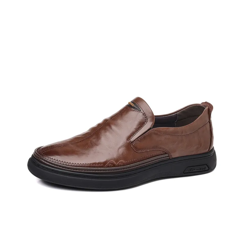 ΛOLUNKΛ Men's Casual Shoes Men Low Top Black/Brown-7