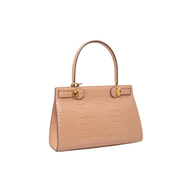 TORY BURCH Lee Radziwill Leather Shoulder Bag, Crossbody Bag, Handbag Medium Size Women's Pink-1