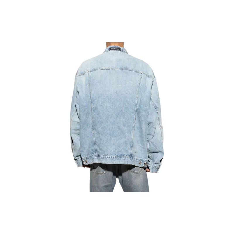 Balenciaga Vintage Effect Denim Jacket-2