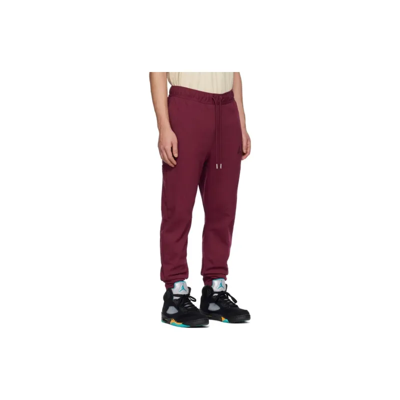 Jordan Knitted Sweatpants Men Burgundy-4