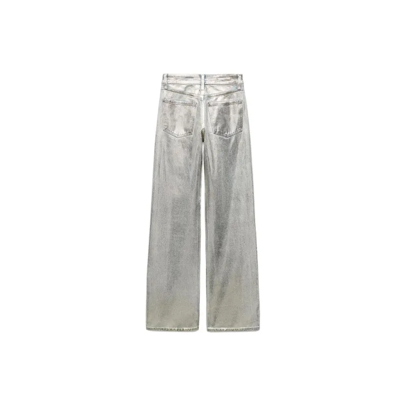 ZARA Trf Jeans Women's Silver-1