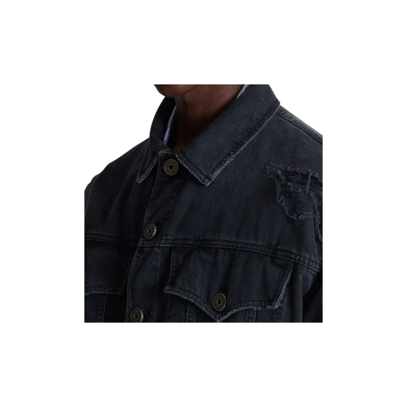 BALMAIN Distressed Denim Jacket-4