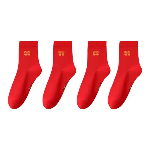 Lanza Mid Calf Socks Women's 4 Pack Red