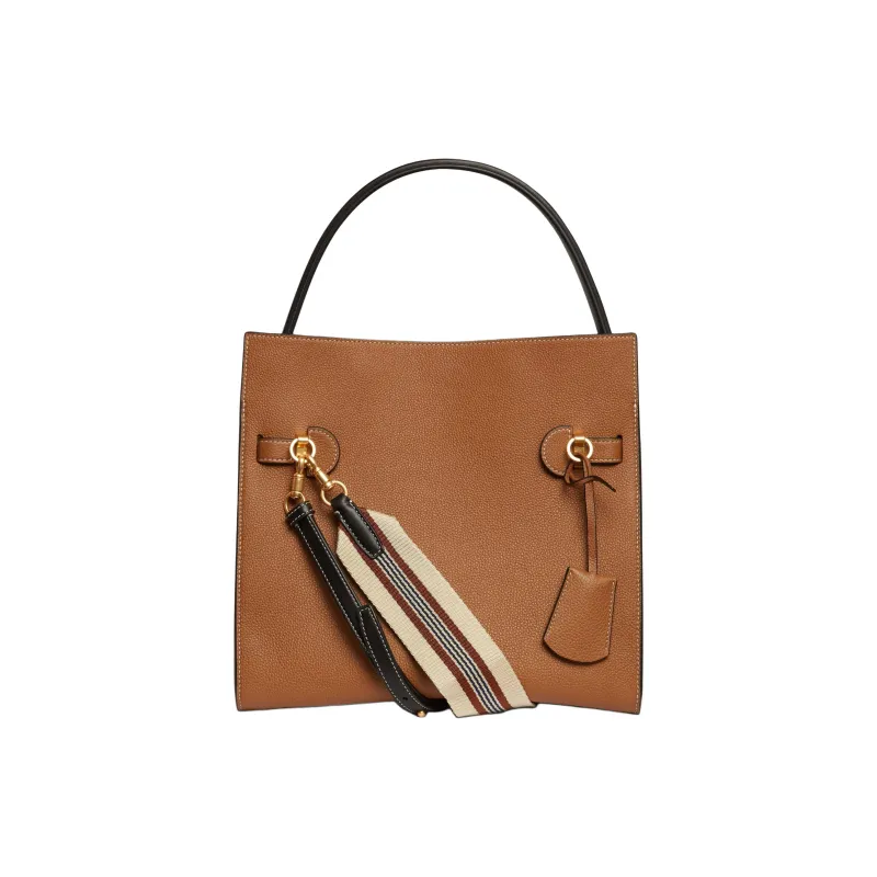 TORY BURCH Lee Radziwill Matte Cowhide Shoulder Bag, Crossbody Bag, Handbag Large Size Women's Tiger's Eye Brown-2
