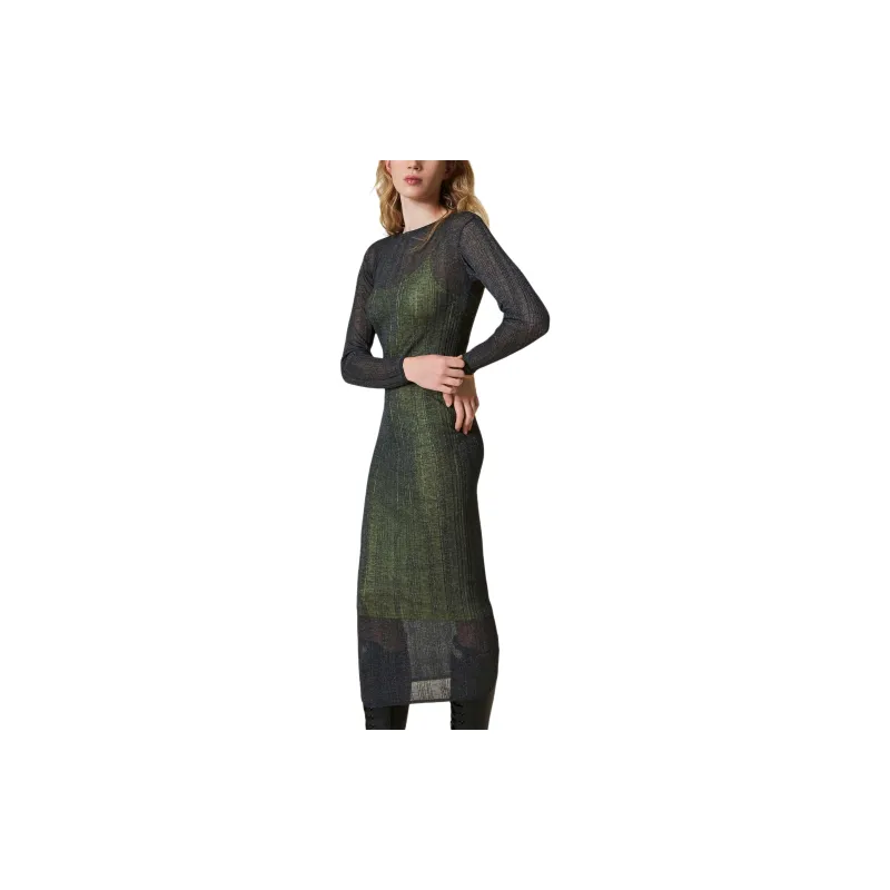 Twinset Ribbed knit Midi Dress-3