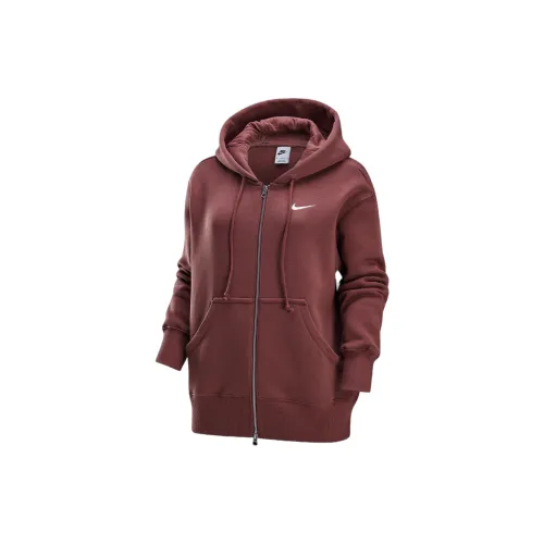 Nike Sportswear Phoenix FleeceSwoosh Sweatshirt Women's Red Brown/Sail White