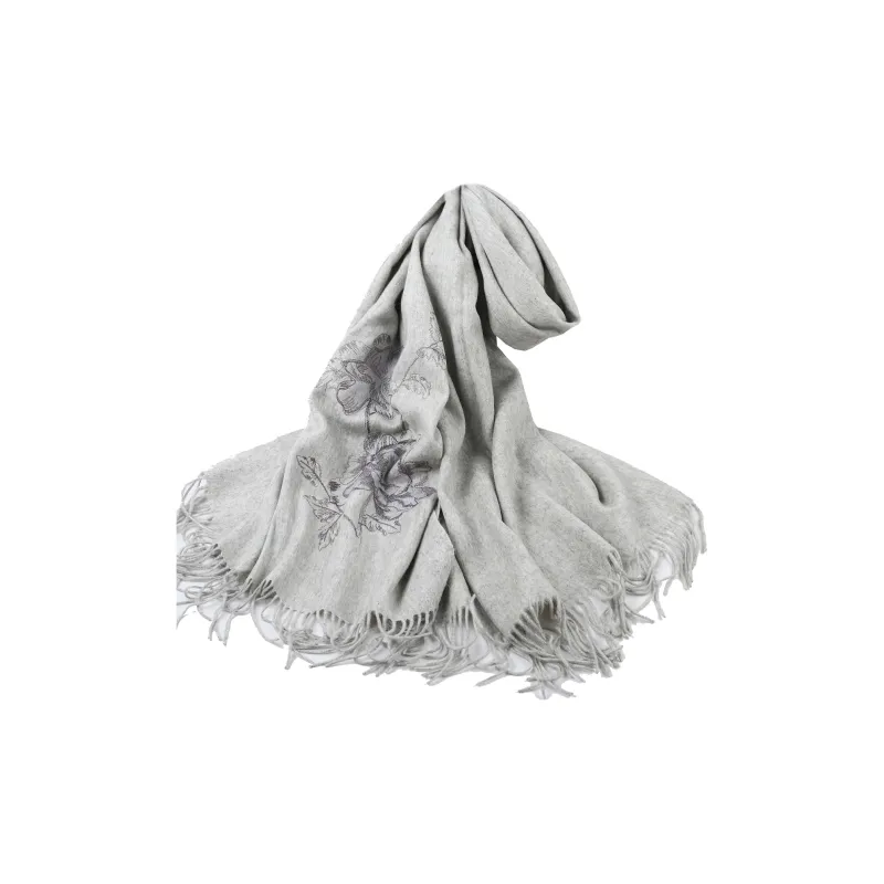 Shanghai Story 100% Sheep Wool Shawls Women's Encounter The Bloom, Nude-19