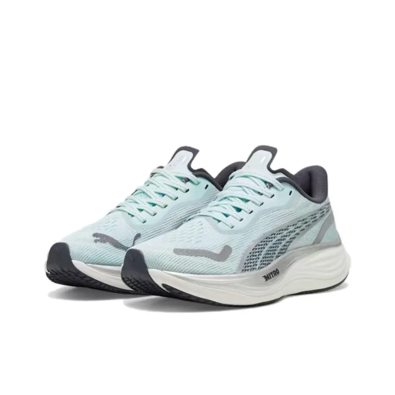 PUMA Velocity Nitro 3 Anti Slip Wear Resistant Low Top Running Shoes Women's Blue Gray-2