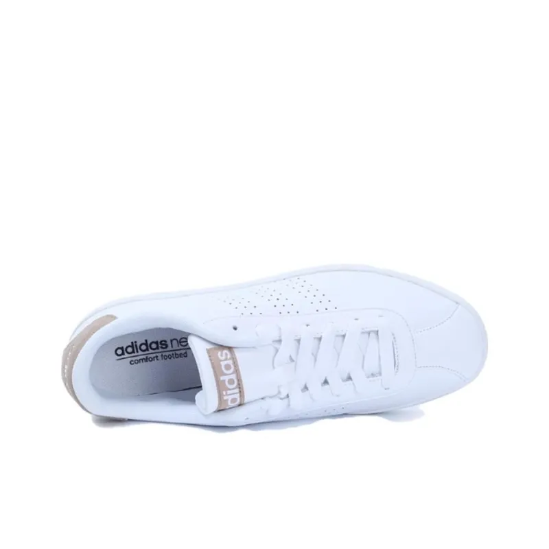 Adidas Vlcourt Vulc Anti Slip Wear Resistant Low Top Skateboard Shoes Men's White-3