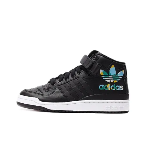 Adidas Originals FORUM Anti-Slip Wear-Resistant High-Top Skateboard Shoes Men's Black