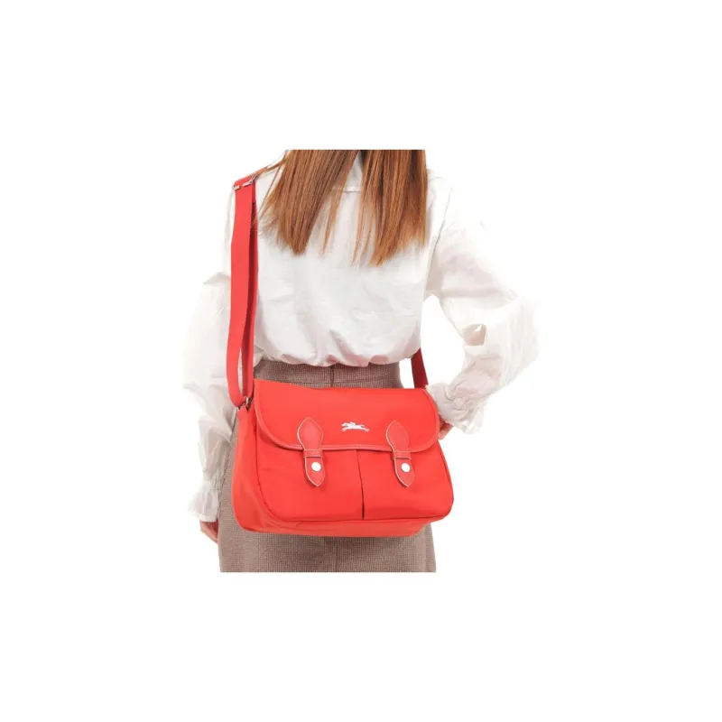 LONGCHAMP Nylon Messenger Bag Crossbody Bag Shoulder Bag Unisex Vermilion-4