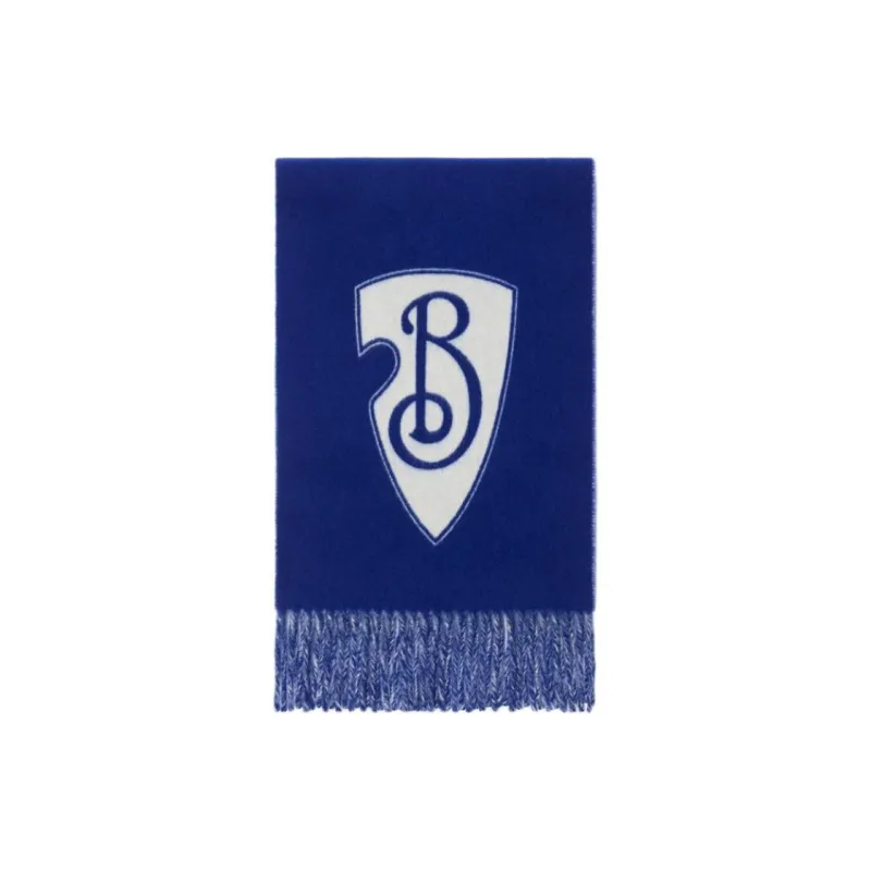 Burberry Wool Knit Scarves Unisex Blue-1