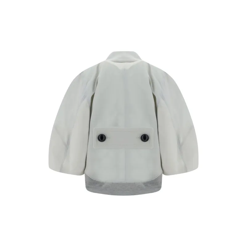Sacai Wool Melton X Nylon Twill Jacket 'Ecru/Grey'-1