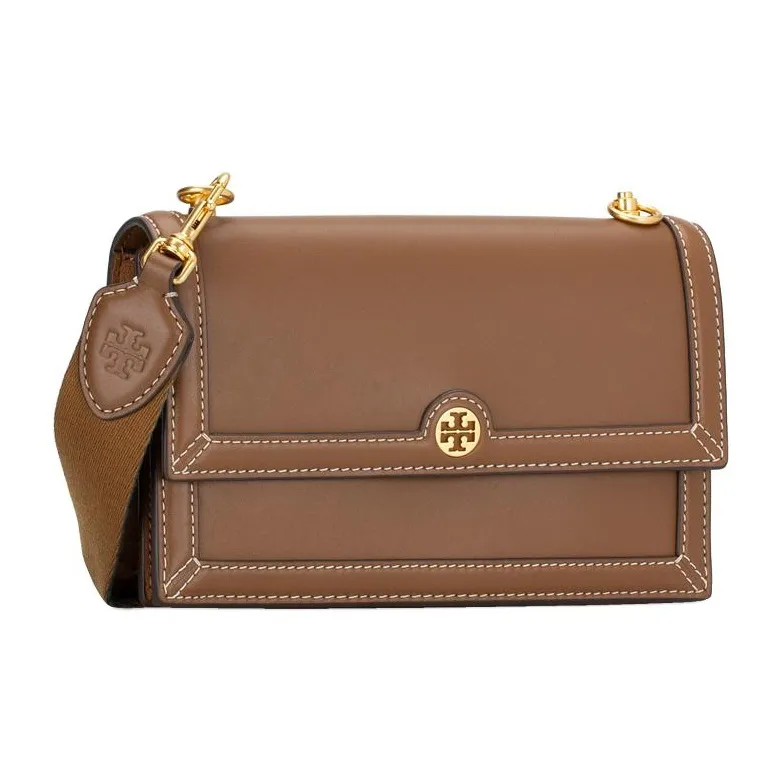 TORY BURCH T Monogram Leather Shoulder Bag Crossbody Bag Mini Women's Brown-1
