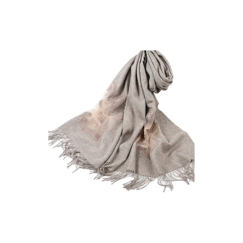 Shanghai Story 100% Sheep Wool Shawls Women's Encounter The Bloom, Nude-30