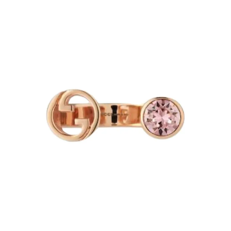 GUCCI Crystal Rings Unisex Rose Gold-1