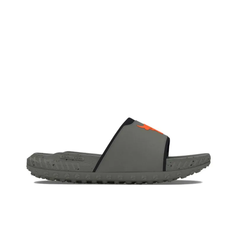 Under Armour Project Rock 3 Slip Resistant Quick Dry Slide Slippers Unisex Black Gray Color-1