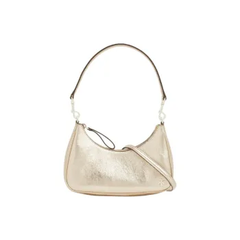 TORY BURCH 151 MERCER Leather Crescent Bag Shoulder Bag Women's Gold