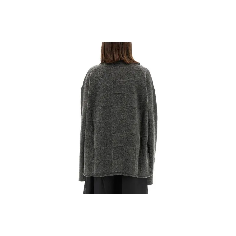 UMA WANG Check Patterned Long Sleeved Cardigan-1