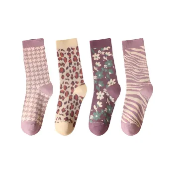 Lanza Mid Calf Socks Women's 4 Pack Mixed Color