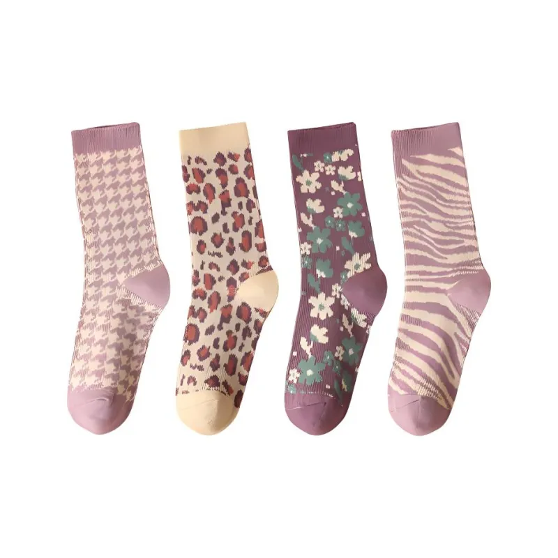 Lanza Mid Calf Socks Women's 4 Pack Mixed Color-0