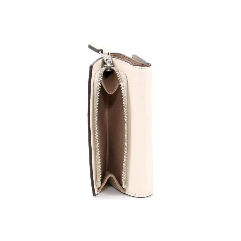 COACH Micro Refined Calfskin Wallet Mini Women's Silver & Chalk-3