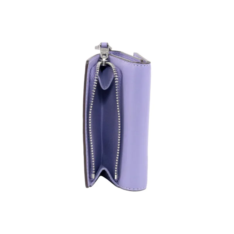 COACH Micro Calfskin Wallet Mini Women's Silver & Light Purple-3