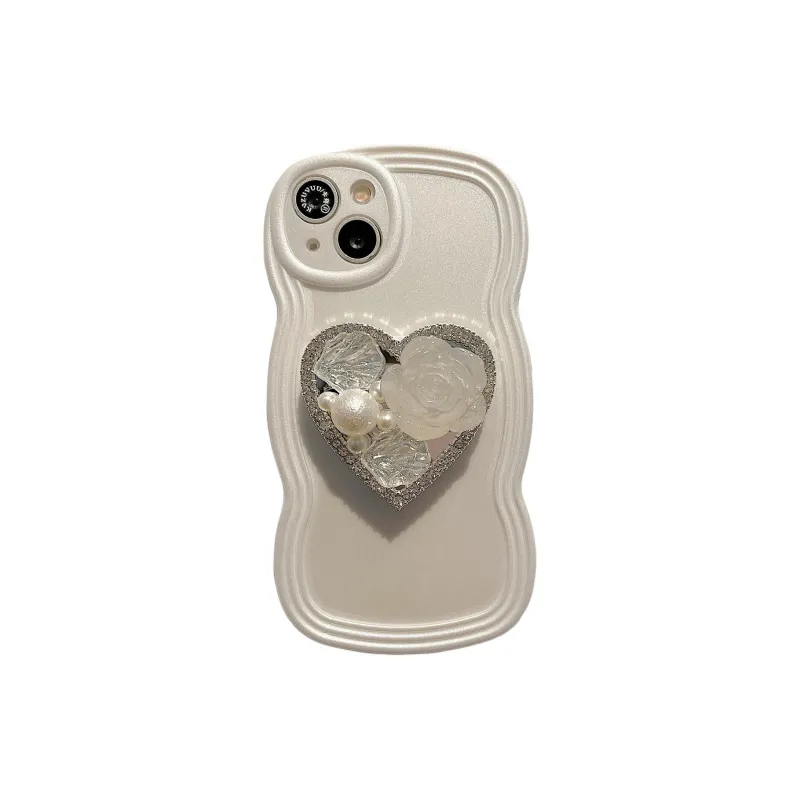 Wei Xin TPU Material White 4 Stand Phone Cases Compatible With IPhone 16/15 Pro Max/Apple 13/14 Pro Max/12-4