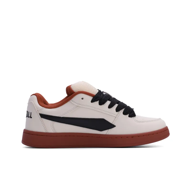 GLO BULL Skateboard Shoes Unisex Low Top Beige Black Red-1