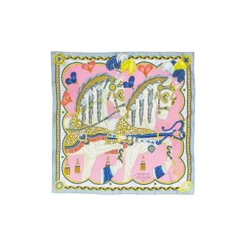 HERMES Silk Scarves Women's Pink