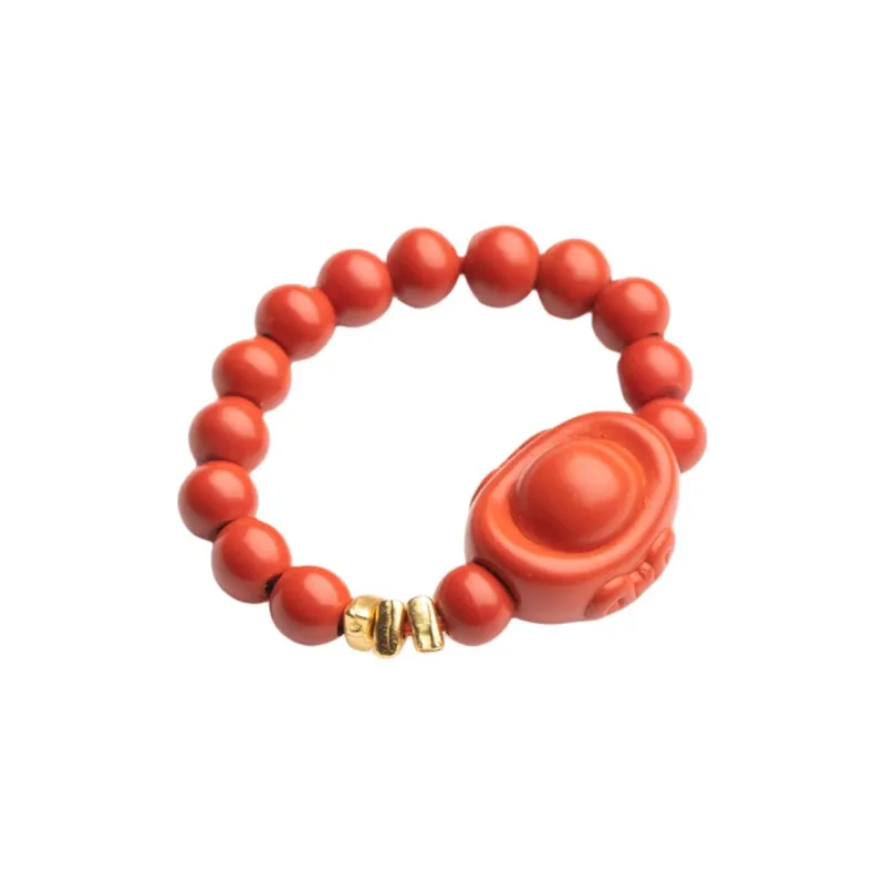 Xianyuan Reconstructed Cinnabar Jade Rings Unisex-0