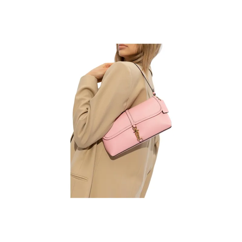 COACH Hamptons Cow Leather Shoulder Bag, Crossbody Bag, Handbag Medium Size Women's Pink-2