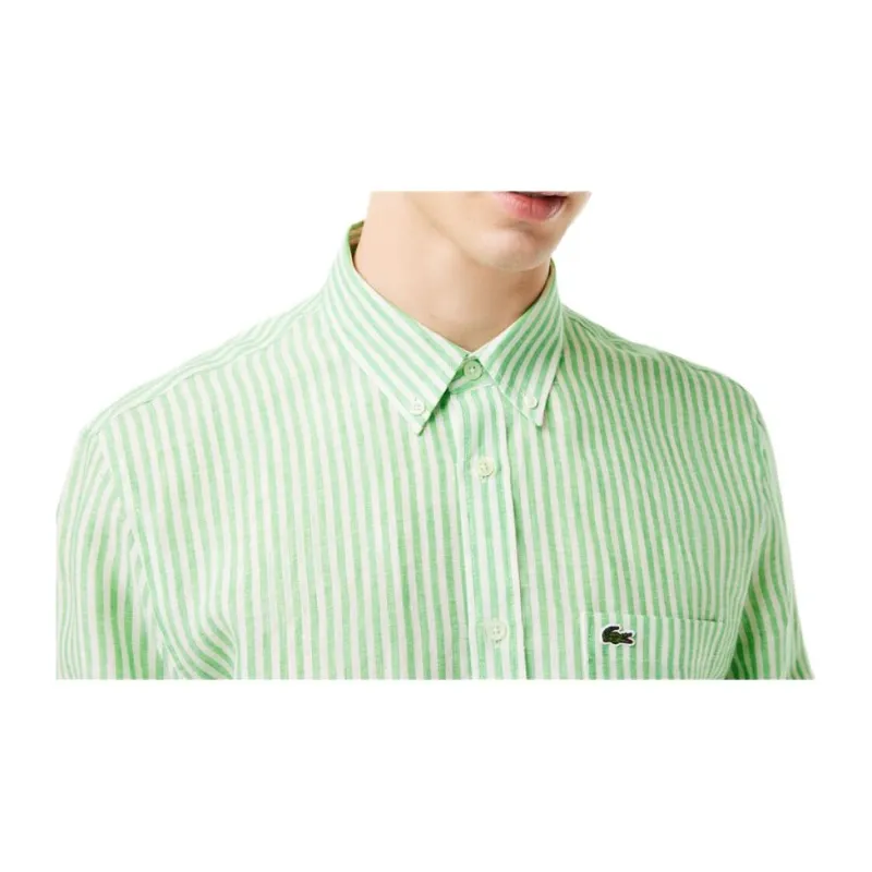 LACOSTE Striped Linen Shirt-4
