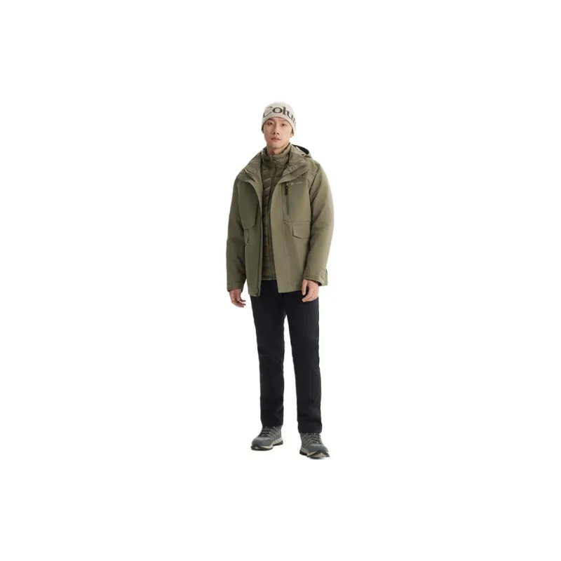 Columbia 24 Fall And Winter Water Resistant Wear Resistant Warm Heat Reflective Windbreaker Jacket Men's Green-6