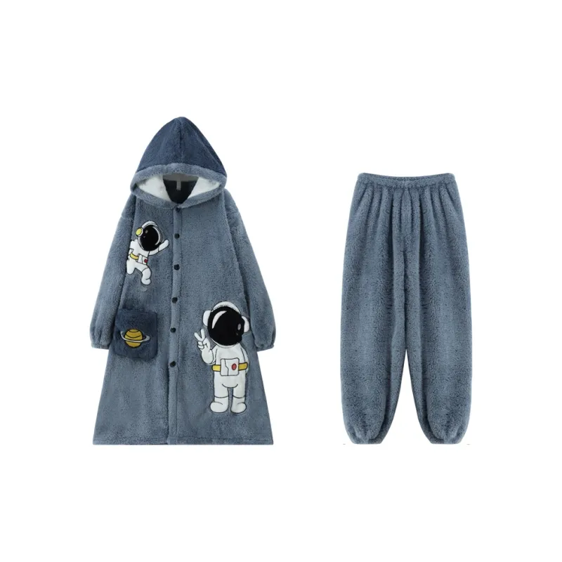 Qiao Ni Tong Pajama Set Men's Blue-0