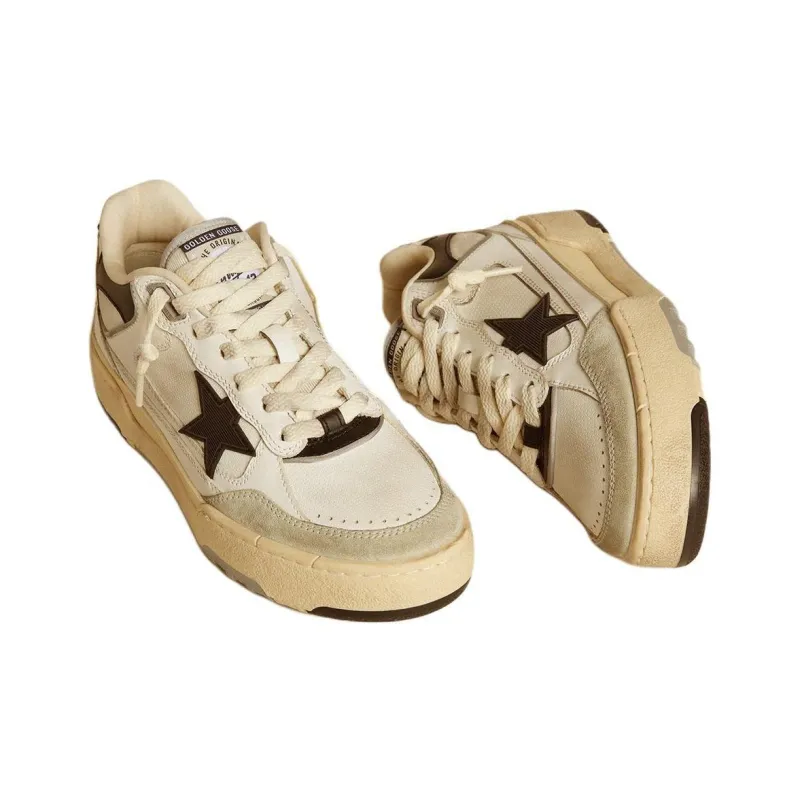 Golden Goose Forty2 Low Top Skateboard Shoes Men's Beige-3