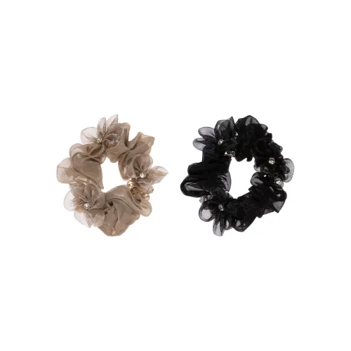 Yiru Floral Fabric Beads Hair Tie Elegant And Luxurious Bun Hair Tie, Ponytail Loop, Hair Accessory Women's