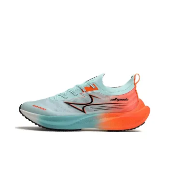 HEALTH Anti Slip Wear Resistant Low Top Carbon Plate Marathon Running Shoes Unisex Cyan Orange