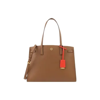 TORY BURCH Walker Leather Shoulder Bag, Handbag Large Size Women's Camel