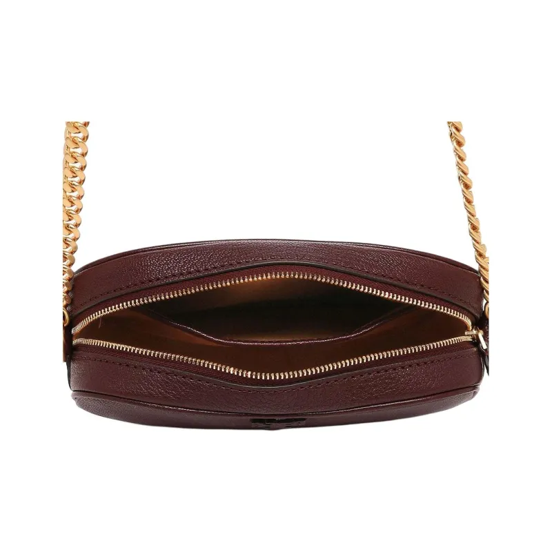 TORY BURCH McGraw Litchi Grain Leather Camera Bag, Handbag, Shoulder Bag Women's Red Brown-5