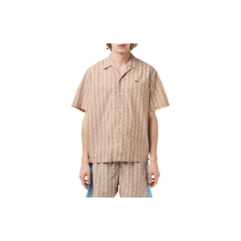 LACOSTE Short-sleeve Geometric-print Shirt-3