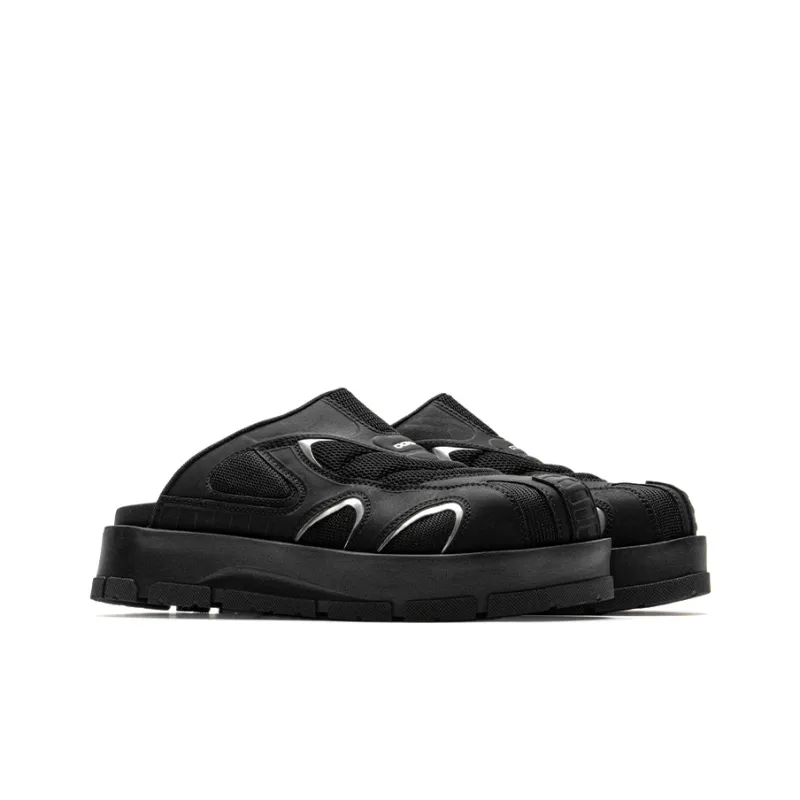 Mule Donkey Abrasion Resistant Wrap toe Slippers Unisex Black-2